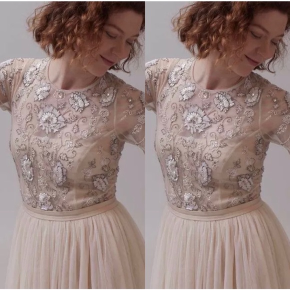 New BHLDN Sakara Beaded Tulle Dress Bridesmaid - Picture 2 of 6